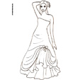 Coloriage de la princesse avec une robe de bal dessin 40